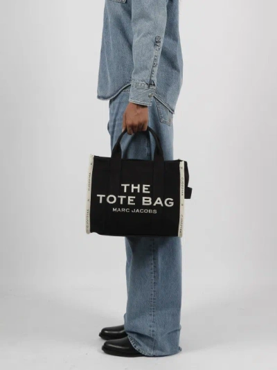 Shop Marc Jacobs The Jacquard Medium Tote Bag In Black