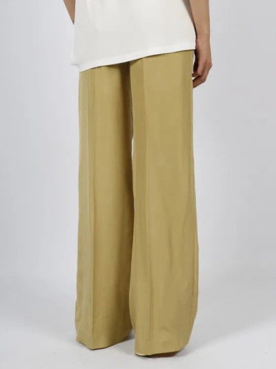 Shop Alberta Ferretti Wide Silk Habotai Trousers In Brown