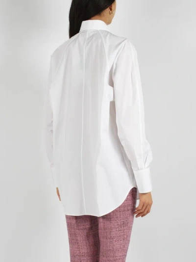Shop Stella Mccartney Cotton Poplin Straight Shirt In White
