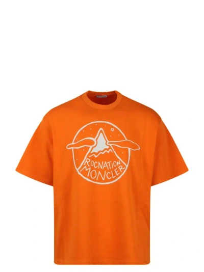 Shop Moncler Genius Ss Over Crop T-shirt In Orange