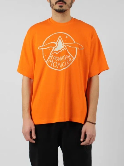 Shop Moncler Genius Ss Over Crop T-shirt In Orange