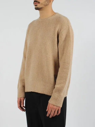 Neil Barrett Thunderbolt Patch Sweater In Brown