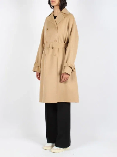 Shop P.a.r.o.s.h Double Breasted Wool Coat In Brown