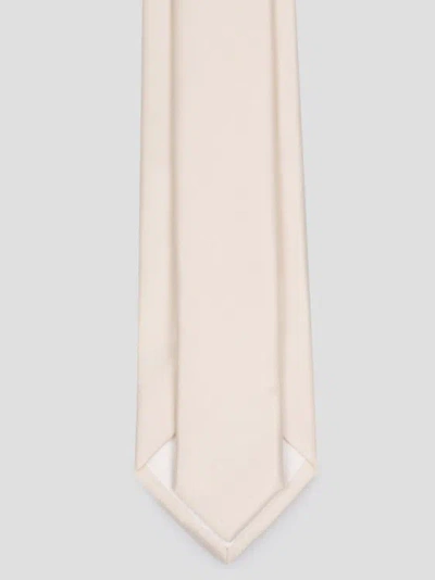Shop Tagliatore Satin Tie In White
