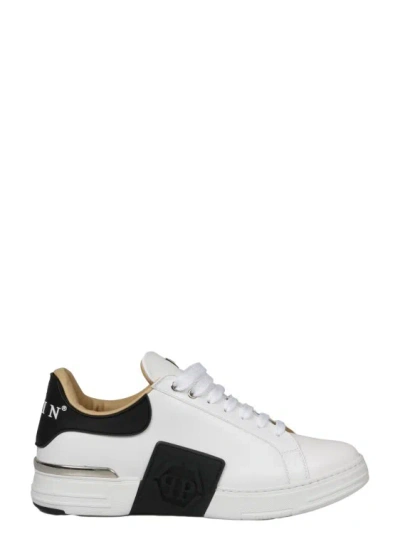 Shop Philipp Plein Phantom Kick$ Low-top Sneakers In White