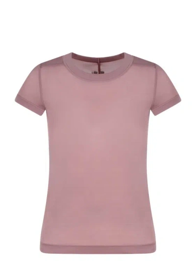 Shop Rick Owens Cropped Level T-shirt In Pink