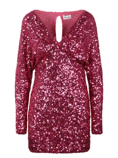 Shop P.a.r.o.s.h Full Sequin Mini Dress In Pink