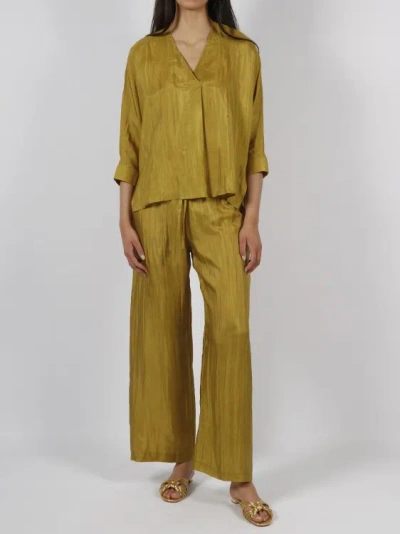 Shop The Rose Ibiza Indochine Silk Blouse In Yellow