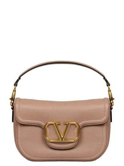 Shop Valentino Alltime Grainy Calfskin Shoulder Bag In Pink