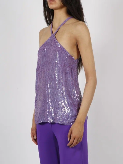 Shop P.a.r.o.s.h Sequins Blouse In Purple