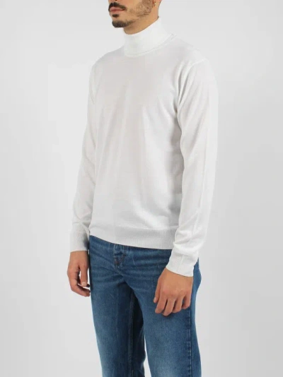 Shop Moreno Martinelli Wool Blend Turtleneck Sweater In White