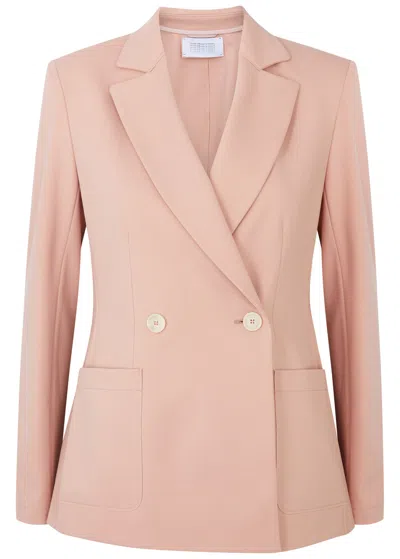Shop Harris Wharf London Double-breasted Stretch-jersey Blazer In Rose