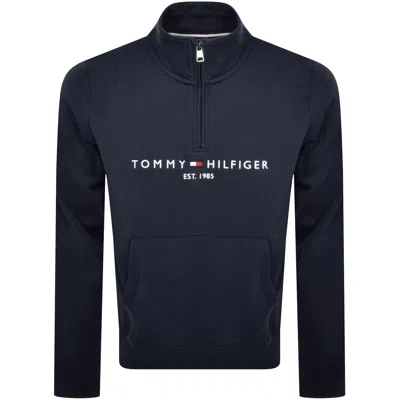 Shop Tommy Hilfiger Half Zip Mock Sweatshirt Navy