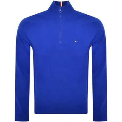 Shop Tommy Hilfiger Half Zip Sweatshirt Blue