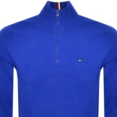 Shop Tommy Hilfiger Half Zip Sweatshirt Blue