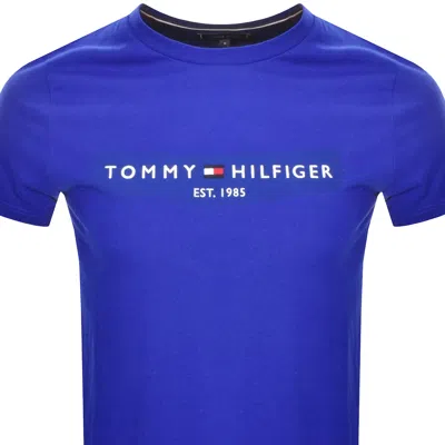 Shop Tommy Hilfiger Logo T Shirt Blue