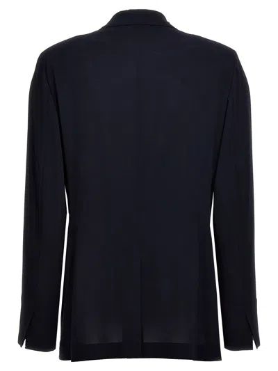 Shop Alberto Biani Cady Double-breasted Blazer In Blue