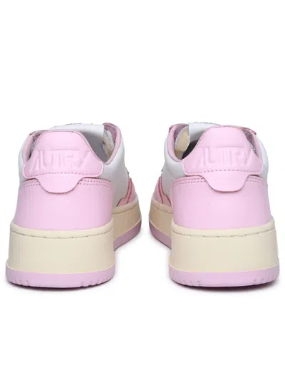 Shop Autry 'medalist' Pink Leather Sneakers