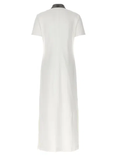 Shop Brunello Cucinelli 'monile' Long Dress In White