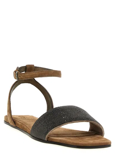Shop Brunello Cucinelli 'monile' Sandals In Beige