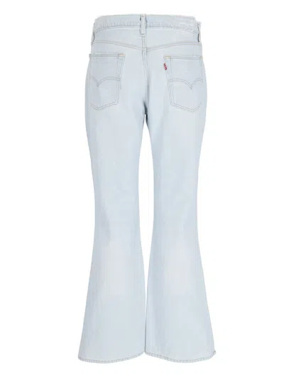 Erl Straight Leg Trousers Side Slits In Blue