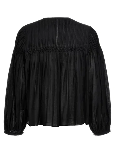 Isabel Marant Étoile 'plalia' Black Shirt With Pleated Details In Black