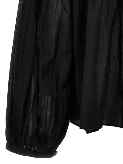Isabel Marant Étoile 'plalia' Black Shirt With Pleated Details In Black