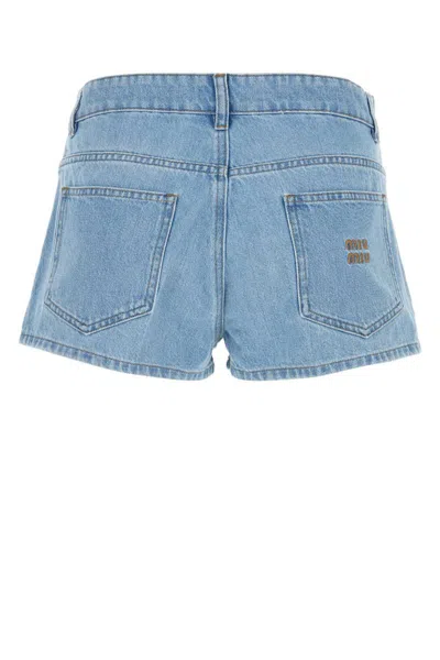 Shop Miu Miu Shorts In Blue