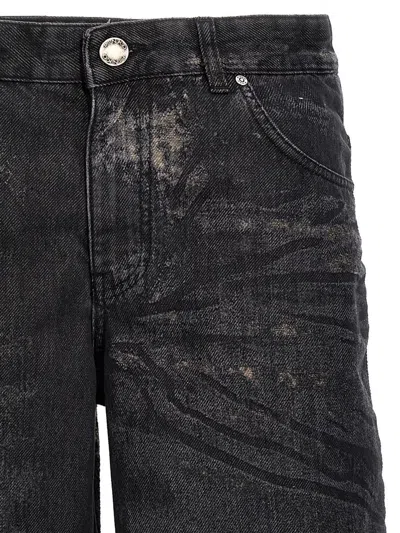 Shop Pinko 'cargo Denim Devorè' Jeans In Black