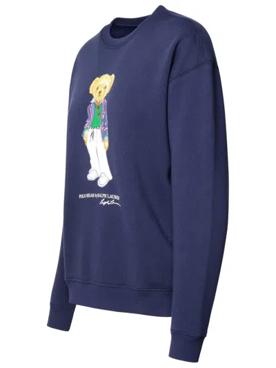 Shop Polo Ralph Lauren Navy Cotton Sweatshirt