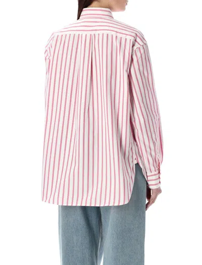 Shop Polo Ralph Lauren Striped Oxford Shirt In Pink/white Stripes