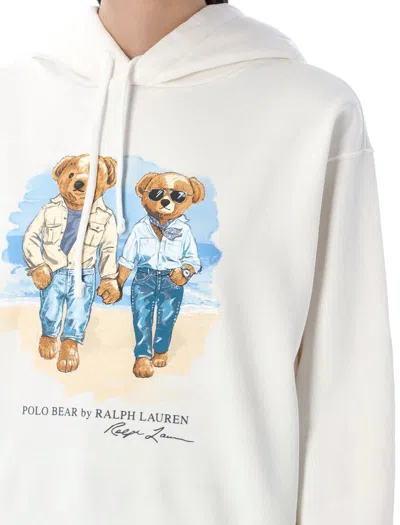 Shop Polo Ralph Lauren The Ralph & Ricky Bear Hoodie In Milk White