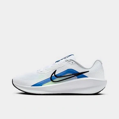 Shop Nike Men's Downshifter 13 Running Shoes In White/star Blue/green Strike/black