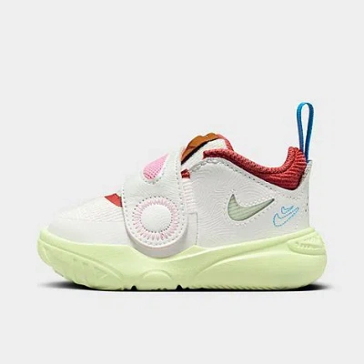 Shop Nike Kids' Toddler Team Hustle D 11 Casual Shoes In Summit White/coconut Milk/light Photo Blue/barely Volt