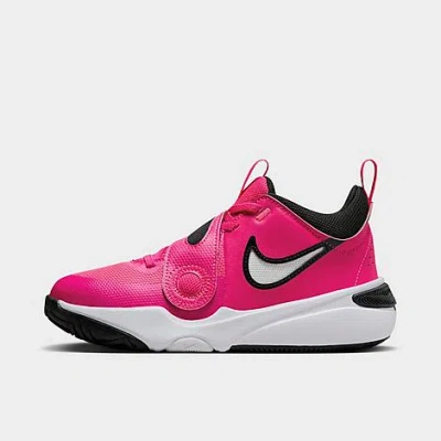 Shop Nike Big Kids' Team Hustle D 11 Stretch Lace Casual Shoes In Fierce Pink/black/playful Pink/white