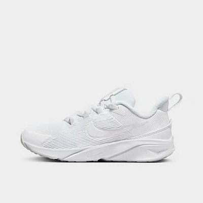 Shop Nike Little Kids' Star Runner 4 Running Shoes In White/white/pure Platinum/white