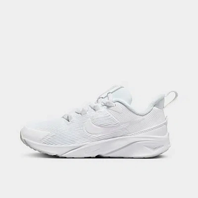 Nike Star Runner 4 Big Kids' Road Running Shoes In White/white/pure Platinum/white