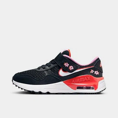 Shop Nike Little Kids' Air Max Systm Se Stretch Lace Casual Shoes In Black/picante Red/pink Rise/white
