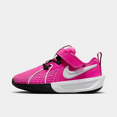 Shop Nike Little Kids' G. T. Cut 3 Basketball Shoes In Laser Fuchsia/black/white
