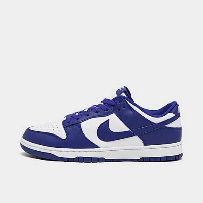 Shop Nike Dunk Low Retro Casual Shoes (men's Sizing) In White/concord/university Red