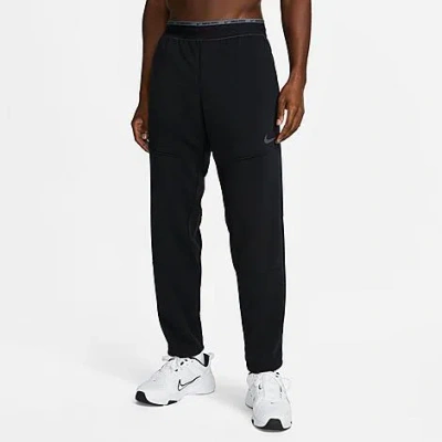 Shop Nike Men's Dri-fit Fleece Fitness Pants In Black/iron Grey