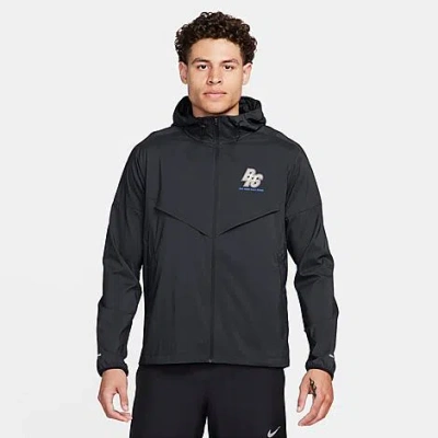 Shop Nike Men's Windrunner Brs Running Energy Repel Running Jacket In Black/black/hyper Royal