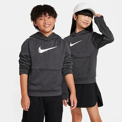 Shop Nike Big Kids' Multi+ Therma-fit Pullover Hoodie In Black/anthracite/white