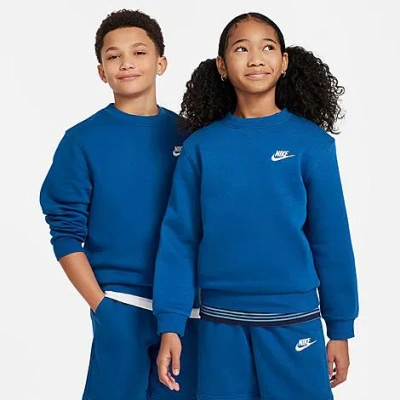 Shop Nike Kids' Sportswear Club Fleece Sweatshirt In Blue