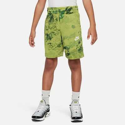 Shop Nike Kids' Sportswear Club Fleece French Terry Shorts In Pear/white