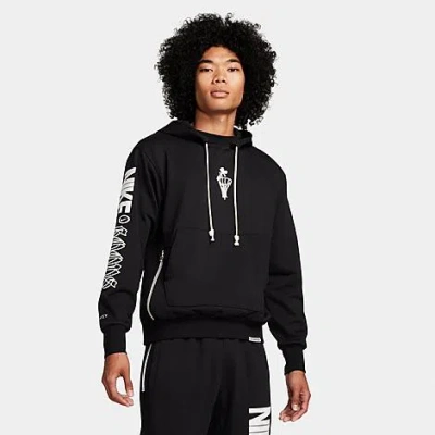 Shop Nike Men's Standard Issue Dri-fit Basketball Graphic Pullover Hoodie In Black/sail