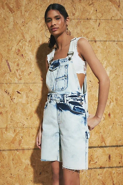 Shop Guess Originals Heavy Acid Wash Denim Shortall In Rinsed Denim, Women's At Urban Outfitters