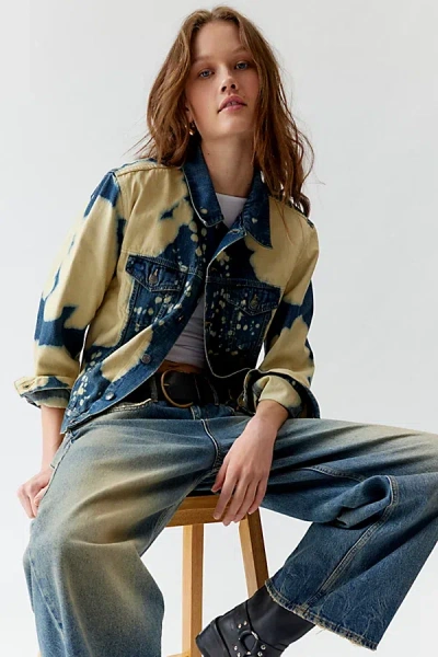Shop Urban Renewal Remade Y2k Dye Tech Denim Jacket In Tan, Women's At Urban Outfitters