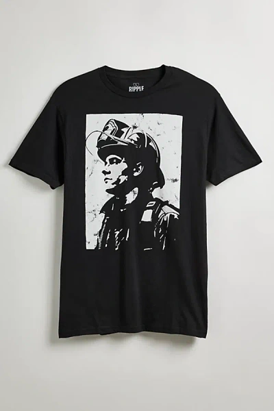 Shop Urban Outfitters Fireman Silhouette Tee In Black, Men's At