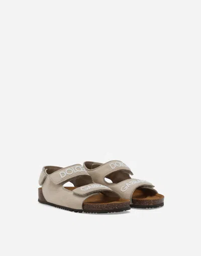 Dolce & Gabbana Sandalo In Nabuk In Beige
